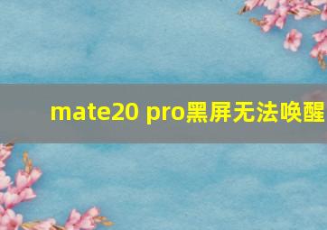 mate20 pro黑屏无法唤醒